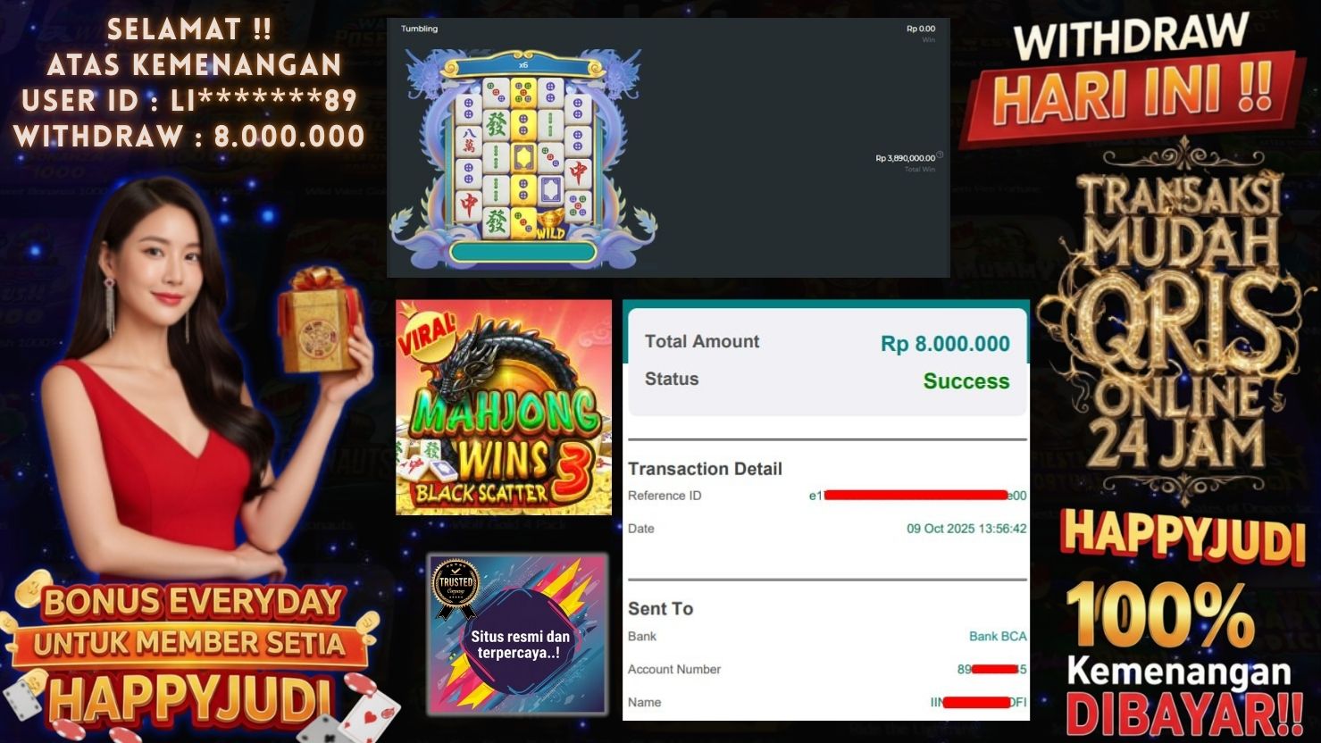 HAPPYJUDI JACKPOT SLOT MAHJONG WINS 3 BLACK SCATTER